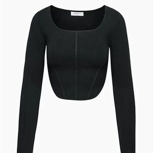 Aritzia Babaton Sculpt Knit Bustier Longsleeve. BNWT. BLAVK. Sz XS.